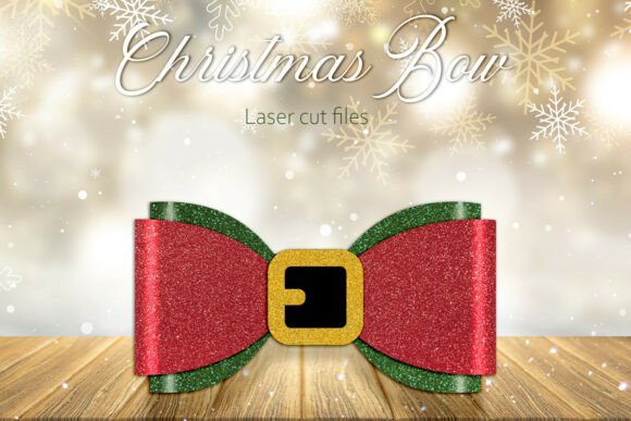 3D Christmas Bow Template for Creative Design Projects