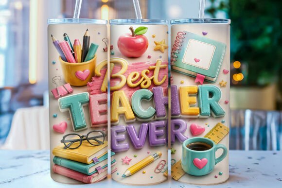 3D Inflated Best Teacher Ever Tumbler Wrap: A Strategic Gift for Educators