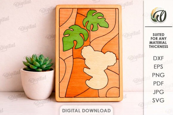 3D Mini Puzzle Decor Laser Cut: Koala – A Unique Digital Design for Creative Spaces