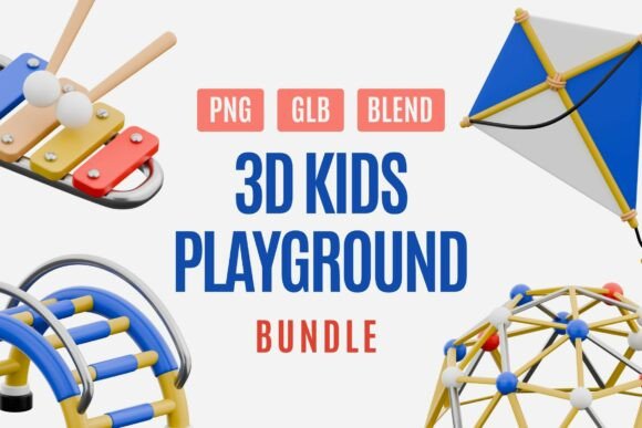 3D Playground and Toy Illustration Set: A Creative Resource for Playful Design