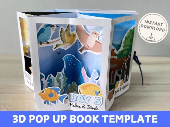 3D Pop Up Carousel Book Days of Creation