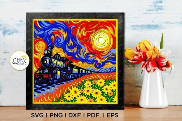3D Sunset Train Shadow Box SVG: A Creative Way to Bring Scenes to Life