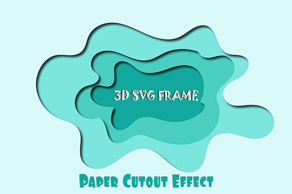 3D SVG Editable Blue Paper Cutout Frame – A Versatile Design Element for Creative Projects