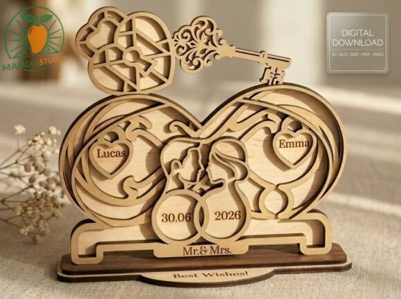 3D Wedding Infinity Sign 4 Layer Design