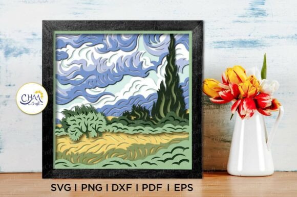 3D Wheat Field with Cypresses Shadow Box: A Creative Way to Bring Van Gogh’s Art into Your Space