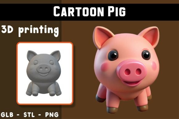 Cartoon Pig 3D Model: A Creative Addition to Digital and Physical Collections