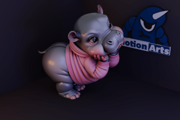 Cute Hippopotamus Fofo 3D Model for 3D Print: A Playful Addition to Modern Creative Workflows