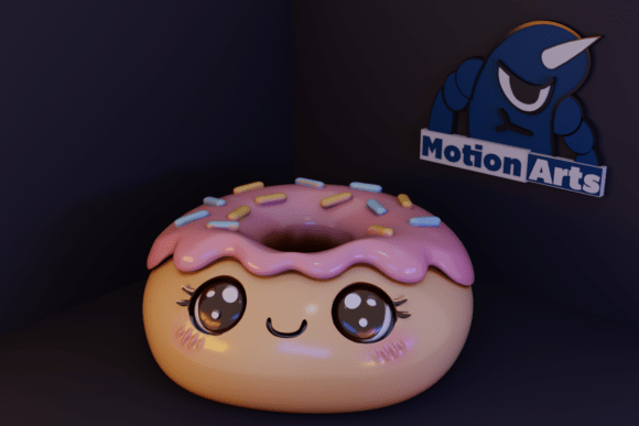 Donut Cartoon STL 3D Model for Easy 3D Printing: A Cute and Functional Addition to Your Creative Projects