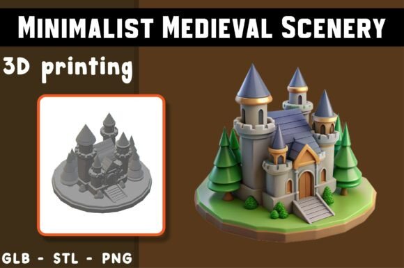 Minimalist Medieval Scenery 3D Model
