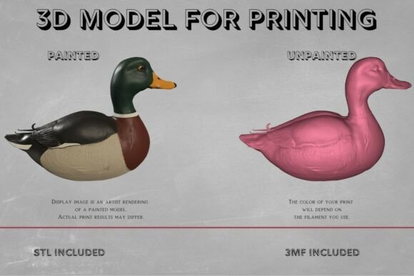 Realistic Mallard Duck 3D Print Model