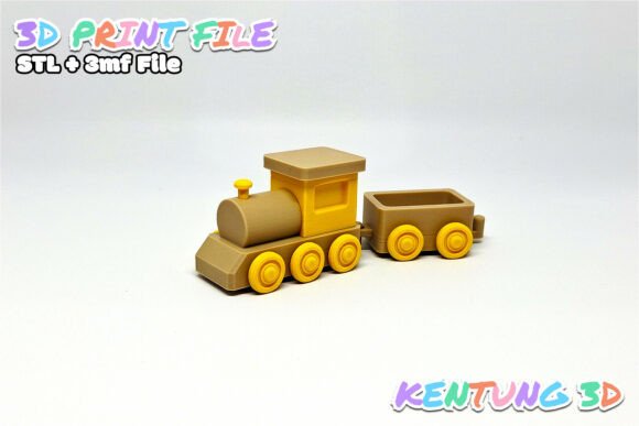 Stylized Train STL 3D Printable Miniature: A Versatile Addition to Creative Projects