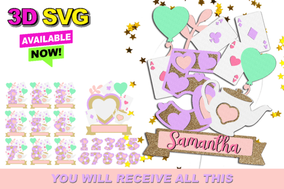 Tea Party Numbers Topper 3D SVG: A Must-Have for Creative Projects